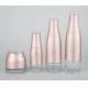 Pink Glass Cream Jar Lotion Bottles Cosmetic Packaging Customized Logo And Color