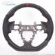 Black Honda Perforated Leather Steering Wheel Carbon Fiber High Gloss
