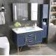 No Oxidation Bathroom Vanity Cabinet Custom Dark Blue Brown Color