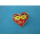 Personalised Die Casting Soft Enamel Pin , Gold Epoxy Pin Badge Heart Shaped