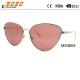 2017 new fashion sunglasses with metal frame and mirror lens,suitable for women