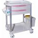 Pink Entral Lock Plastic Steel ABS Treatment Trolley With Drawers