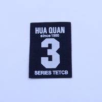 Damask customized garment woven label for clothing with heating back