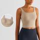 Square collar Workout Tank Tops For Women Athletic Yoga Bra Built In Fixed Cups
