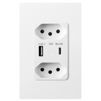 Convenient Brazil USB Wall Socket With 2 USB 5V 2.4A Output