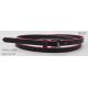 Narrow Black Womens Fashion Belts With Black Nickel Buckle & Pink Edge Painting