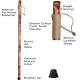 Outdoor Peach Wood Walking Cane , Straight Handle Wooden Walking Stick For Old Person