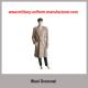 Military Khaki Color Wool Polyester Overcoat For Army Officer Suits