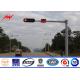 6m Traffic Light Pole Durable Single Arm Signal Road Light Pole With Anchor Bolts