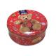 Fantastic Pattern Biscuit Tin Box , Danish Butter Small Round Tin Containers With Lids