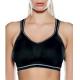 Nylon / Cotton Black Breathable Wirelesss 38H Customized Elastic Front Closure Sports Bra