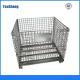 Warehouse folding stackable storage wire mesh containers for PET Preform