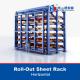 Roll Out Metal Structure Rack Heavy Duty Manual Horizontal Sheet Metal Storage Rack Industrial Use