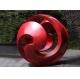 Public Red Stainless Steel Sphere Sculpture / Large Metal Art Sculptures