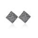 Thailand Silver Pave Marcasite Stud Earrings Women's Vintage Jewelry (E11063)