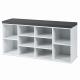 2 Tier Wooden Cubby Hallway Shoe Storage Bench With Cushion 10 Slot