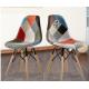 Mid Century Modern Upholstered Dining Chairs With Nordic Patchwork Design