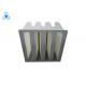 Gray Ventilation System V Bank Filter ABS Plastic Frame For Industry