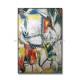 Hand Painted Pattern Abstract Art Canvas Paintings 5cm Border For Decoration