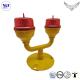 Red Aeronautical LED Aviation Obstruction Light For Marking Obstacles Below 45 Meters With Yellow Color And Aluminum