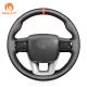 Matte Carbon PU Leather Hand Stitching Custom Steering Wheel Cover for Toyota Hilux Fortuner 2015 2016 2017 2018 2019 2020 2021
