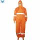 White Orange SMS Microporous Sf Mf Disposable Coveralls with Reflective Stripes and Hood