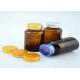 Wide Mouth 120cc Amber Pill Bottles Seal Metal Lid For Long Distance Travel