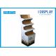 Portable Corrugated Pallet Cardboard Retail Display Shelves Four Tiers