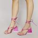 Fuchsia Strap Women High Heeled Shoes