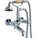 Classic Wall Mounted Bathtub Mixer Taps / Hot Cold Two Handle Brass Faucet