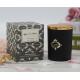 Black Painting Glass Jar Home Scented Candles With Metal Gold Lid
