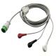 Zoncare Hwatime 3.6m TPU 6pin Ecg Cables and leadwire For Snap / Clip