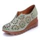 S495 Spring And Summer New Leather Increased Thick-Soled Women'S Shoes Original Handmade Retro Hollow Carved Single Shoe
