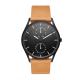 IP black sanded 3 atm water resistant stainless steel watches tan leather strap
