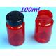 PET Plastic Red 100ml 150ml Solid Medicine Bottle Capsule Pill Bottle Packaging Container Healthcare Supplement Bottle