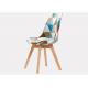 Minimalist Patchwork Linen Upholstered Dining Chairs , Colorful Dining Room Chairs