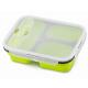 3 divider silicone folding lunch box camping food for work  picnics lunch container