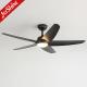 Black LED Ceiling Fan With Dimmable Light 5 Plastic Blades Remote Control
