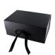 Black Cardboard Baseball Cap Packaging Box With Foldable Magnetic Ribbon