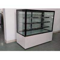 Cold Square Glass Bakery Display Case 3 Tier 1500mm With White Marble Base