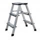 Domestic  Aluminum Step Stool 2x3 Steps Silver Folding Scaffold Ladder