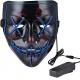 Scary Halloween LED Face Mask Purge Light Up PVC Mask For Adults