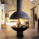 French Style Hanging Wood Burning Stoves Ceiling Mounted Suspended Fireplace