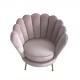 Upholstery 1-seater living room sofa pink velvet sofa with stainless steel leg, event wedding metal chair