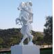 White painting Abstract bronze sculptures, bronze horse with figure statues , China sculpture supplier