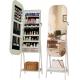 Rectangle Jewelry Armoire Mirror Lockable Full Length Mirror With Storage