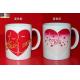 Heart picture coffee / water Personalized Ceramic Mugs with colour changing