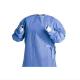 SMS Non Woven Disposable Surgical Gown Blue Color OEM For Protection