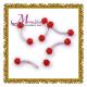 316L eyebrow ring body piercing jewellery rings with shiny red plug for women BJ46
