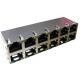 DA6T001A3 Stacked RJ45 10/100/1000 Base-T 2x6 Integrated Magnetics Connector
